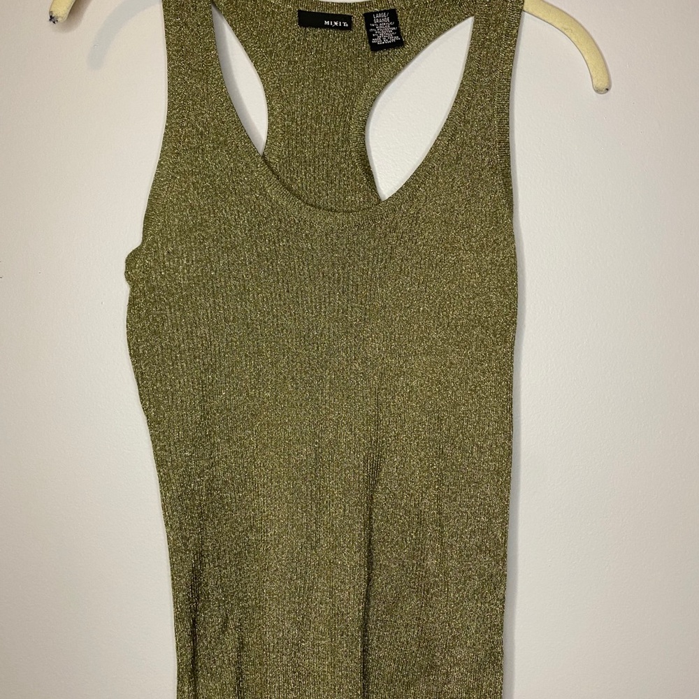 Mixit metallic racer back tank